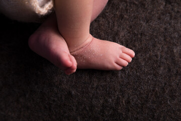 Newborn soft baby feet body part delicate motherhood 