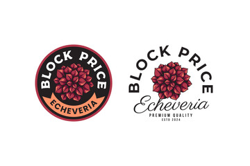 echeveria of block price succulents logo design for plant shop and lover business

