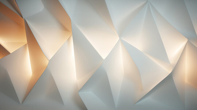Luminous Paper Wall with a delicate origami structure