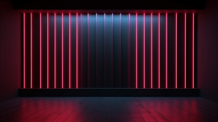 Neon Pinstripe Wall with neon vertical lines on a wall