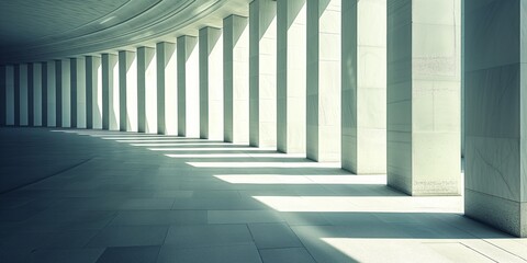 Naklejka premium Long tunnel with columns