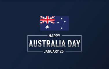 Obraz na płótnie Canvas Happy Australia day lettering of Australia with flag Vector illustration