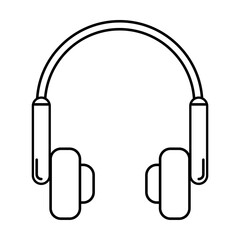 Headphone outline vector icon Isolated on white background for graphic design, logo, web site, social media, mobile app, illustration