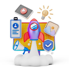 Social Media And Digital Marketing 3D Illustration
