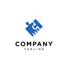 Puzzle hand shake logo icon vector template.eps