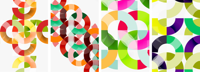 Set of circle lines poster backgrounds. Vector illustration For Wallpaper, Banner, Background, Card, Book Illustration, landing page