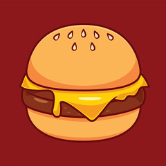 Cartoon burger fast food vector illustration