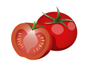 赤いトマトのイラスト素材
