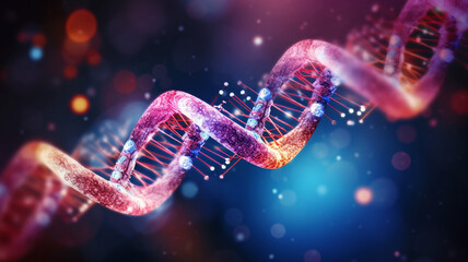 Anti-Aging Therapy DNA strands with telomeres highlight