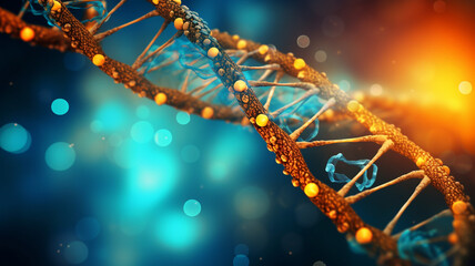 Anti-Aging Therapy DNA strands with telomeres highlight wellness - obrazy, fototapety, plakaty