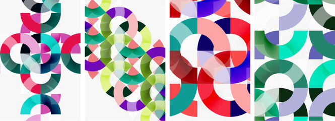 Set of circle lines poster backgrounds. Vector illustration For Wallpaper, Banner, Background, Card, Book Illustration, landing page