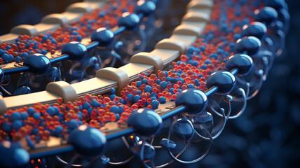 Ribosomal Assembly Line A 3D render of ribosomes syn