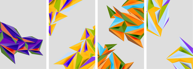 Triangle low poly mosaic posters. Vector illustration For Wallpaper, Banner, Background, Card, Book Illustration, landing page