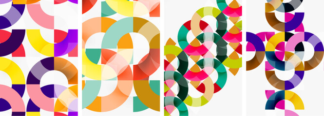 Set of round lines and circles poster backgrounds. Vector illustration For Wallpaper, Banner, Background, Card, Book Illustration, landing page