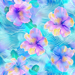 Obraz premium Vintage Hand drawn and Hand Painted Retro Vintage Style Fine Art canvas for wallpaper and background with Colorful Peacocks, birds, Flowers and plants, Nature-inspired and floral botanical, ornamental