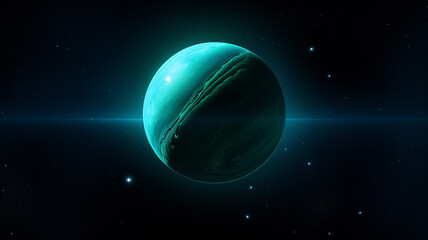A distant view of Uranus its featureless blue green illustration