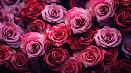 floral effect roses background illustration romantic love, beauty elegant, vibrant colorful floral effect roses background
