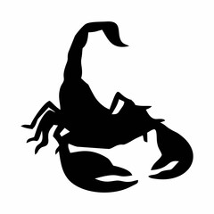 silhouette of a black scorpion walking