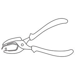 hole punch line vector illustration