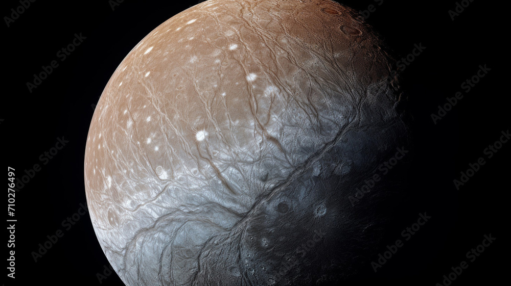 Wall mural a view of jupiters moon ganymede the largest moon in science