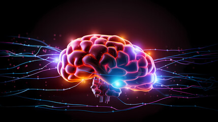 Fototapeta premium Abstract geometric lines background, technological lines background and light effects, 3D rendering