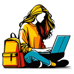 woman with laptop