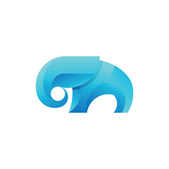 Gradient Elephant Logo Design