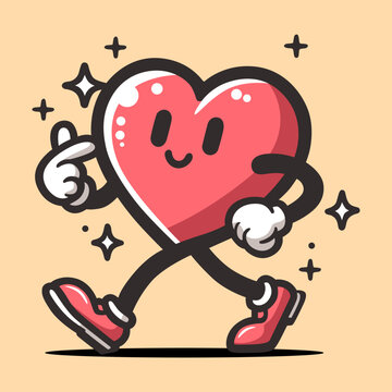 Romantic Retro Vibes - Vector Illustration of Vintage Love Heart Shape for Valentine's Day 8