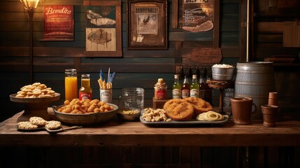 pub bar food background illustration restaurant menu, drink beer, wine appetizer pub bar food background