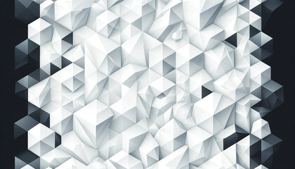 Abstract white polygon backgrounds. Highlights the detailed textures and geometric complexity of the pattern.