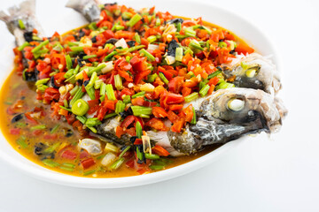 White fish with perilla and chopped pepper