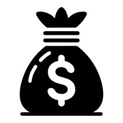 minimal money bag icon vector silhouette