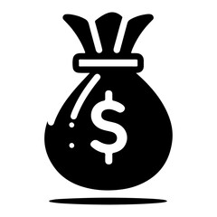 minimal money bag icon vector silhouette