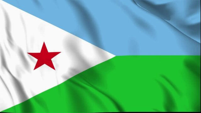 Djibouti Waving Flag, Djibouti Flag, Flag of Djibouti Waving Animation, Djibouti Flag 4K Footage