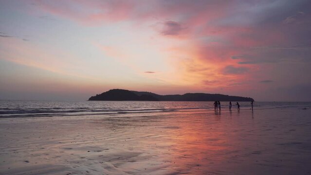 Awesome sunset view of Cenang Beach on Langkawi island, Malaysia