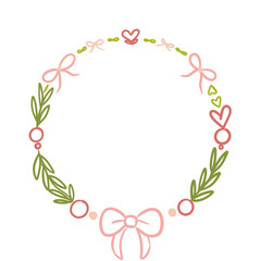 Fototapeta na wymiar cute floral bow ribbon wreath ornament
