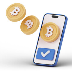 Bitcoin Cryptocurrency 3D Icon and illustration
