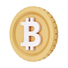 Bitcoin Cryptocurrency 3D Icon and illustration