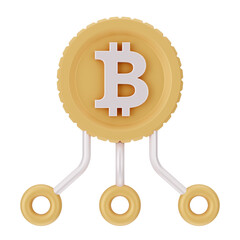 Bitcoin Cryptocurrency 3D Icon and illustration