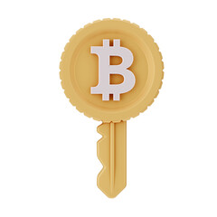 Bitcoin Cryptocurrency 3D Icon and illustration