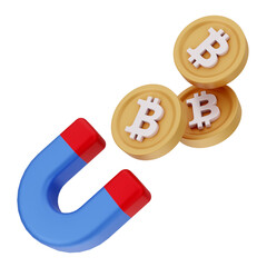 Bitcoin Cryptocurrency 3D Icon and illustration
