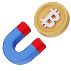 Bitcoin Cryptocurrency 3D Icon and illustration