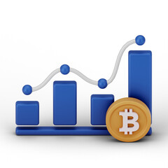 Bitcoin Cryptocurrency 3D Icon and illustration