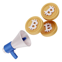 Bitcoin Cryptocurrency 3D Icon and illustration