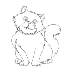 Continuous one line drawing of happy pet cats silhouettes single line art vector illustration