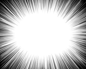 黒色の線の集中線　強調や閃光の効果線