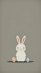 Fototapeta premium Minimalistic illustration of the Easter Bunny. AI generated.