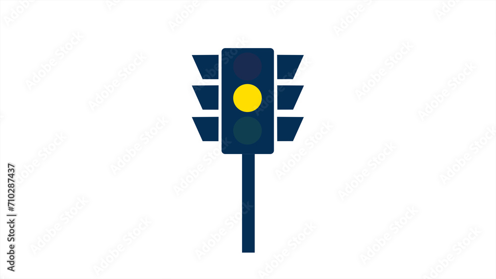 Poster traffic lights sign. colored traffic light in glyph. filled semaphore symbol. continuous one simple 