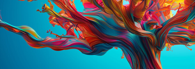 Colorful liquid abstract pattern, suitable for vibrant branding or artistic social media posts - obrazy, fototapety, plakaty