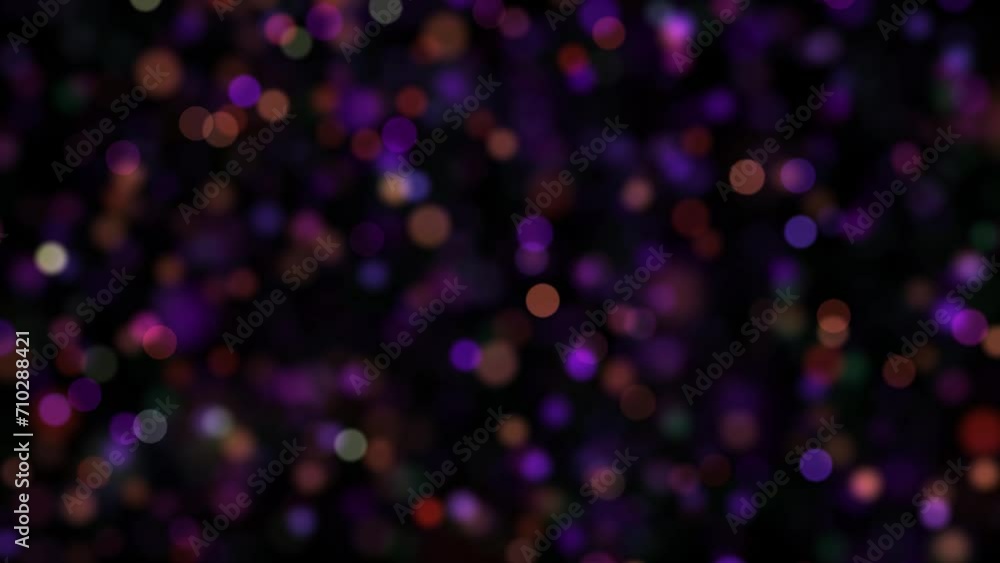 Poster seamless loop dark colorful circle boke fly animation background.